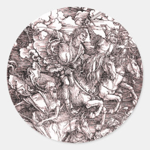 The Four Horsemen of the Apocalypse (Dürer, 1498) Classic Round Sticker