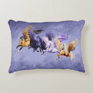 The Four Pegasi Flying Horses Pegasus Stallions Decorative Cushion
