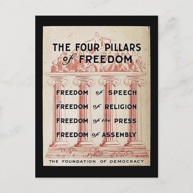The Four Pillars Of Freedom Postcard (Front)