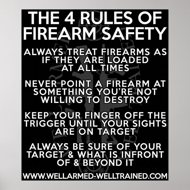 The Four Rules of Firearm Safety - Poster (Front)