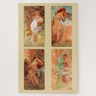 The Four Seasons 1896: An Art Nouveau by Mucha Jigsaw Puzzle