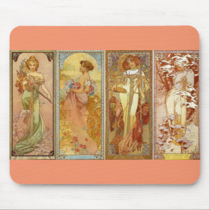 The Four Seasons Art Nourveau Mouse Mat