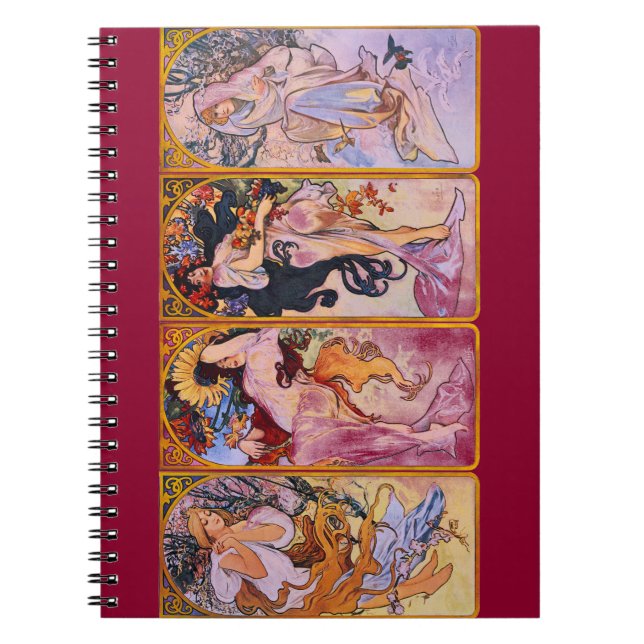 The Four Seasons Art Nouveau Notebook (Front)