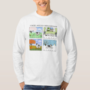 The Four Seasons Keeshond Cartoon   Cute Keesie T-Shirt