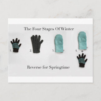 The Four Stages Of Winter Postcard