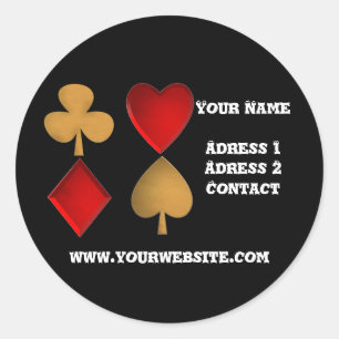 The four suits,Personalised Classic Round Sticker