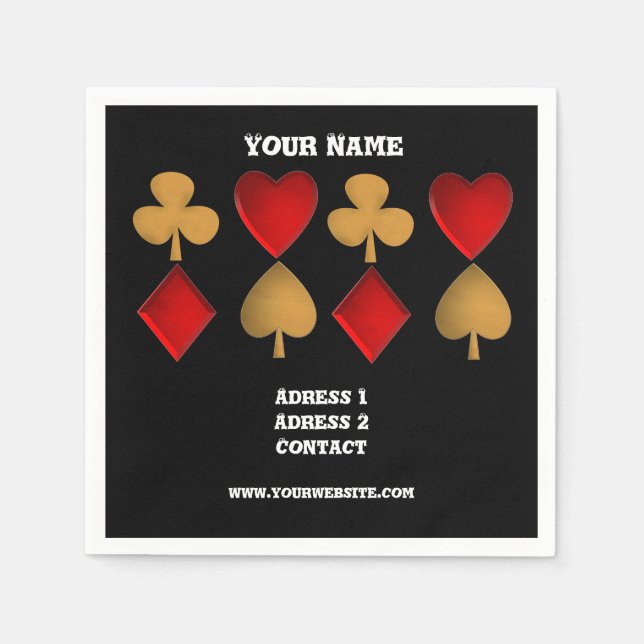 The four suits,Personalised Napkin (Front)