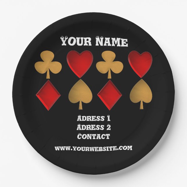 The four suits,Personalised Paper Plate (Front)