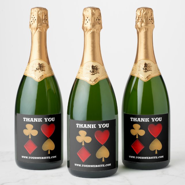 The four suits,Personalised Sparkling Wine Label (Bottles)