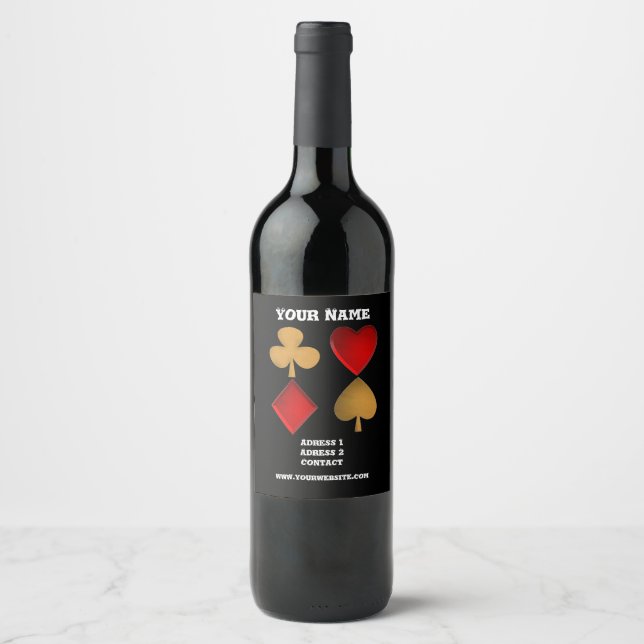The four suits,Personalised Wine Label (Front)
