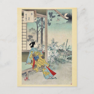 The fourth month by Mizuno, Toshikata Ukiyoe Postcard