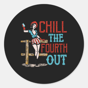 The Fourth Out 4th Of July Patriotic Independence Classic Round Sticker