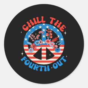 The Fourth Out 4th Of July Patriotic Independence Classic Round Sticker