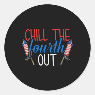 The Fourth Out Fireworks Usa Us 4th Of July Patrio Classic Round Sticker