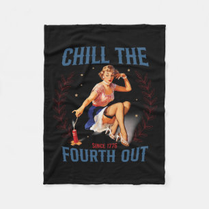 The Fourth Out Retro 4th Of July Fleece Blanket