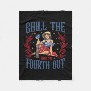 The Fourth Out Retro 4th Of July Independence Day Fleece Blanket