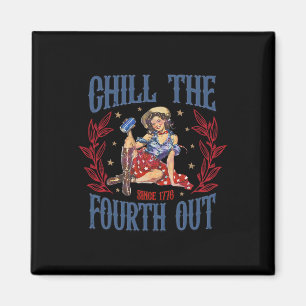 The Fourth Out Retro 4th Of July Independence Day Magnet