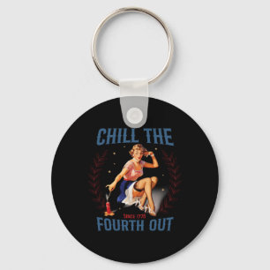 The Fourth Out Retro 4th Of July Key Ring