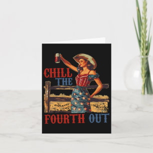 The Fourth Out Retro 4th Of July Patriotic Women 1 Card
