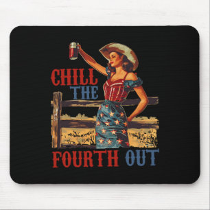 The Fourth Out Retro 4th Of July Patriotic Women 1 Mouse Mat
