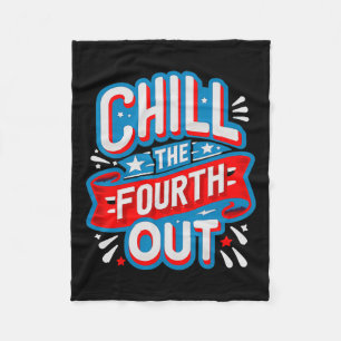 The Fourth Out Retro 4th Of July Patriotic Women Fleece Blanket