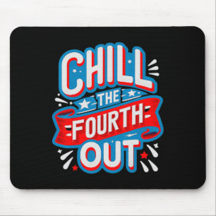 The Fourth Out Retro 4th Of July Patriotic Women  Mouse Mat