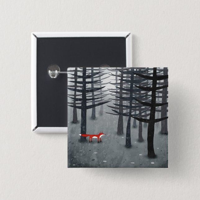 The Fox and the Forest 15 Cm Square Badge (Front & Back)