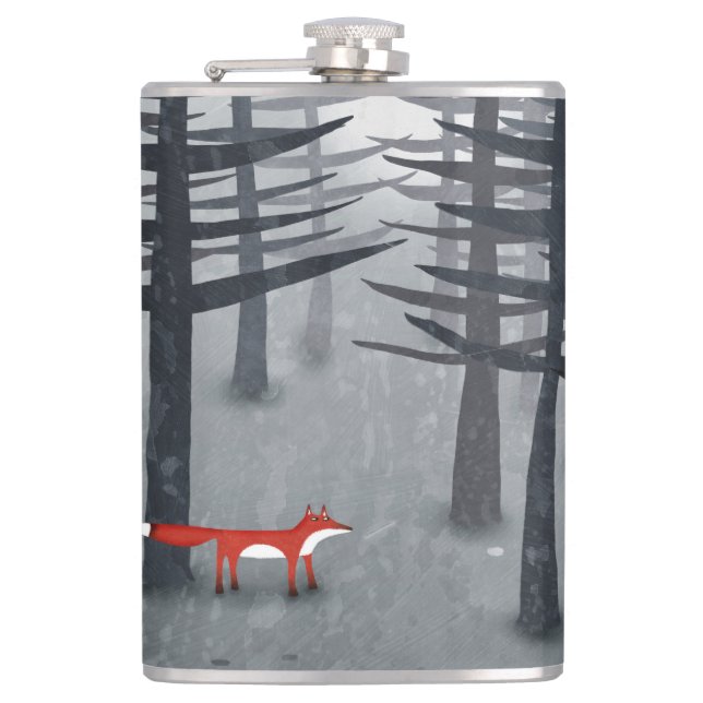 The Fox and the Forest Hip Flask (Front)