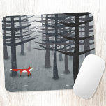 The Fox and the Forest Ombré Landscape Painting Mouse Mat<br><div class="desc">A wild red fox stands among pine trees in a dark forest. A landscape painting for wildlife,  animal and nature lovers.</div>