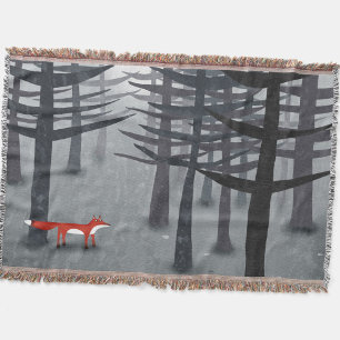 The Fox and the Forest Throw Blanket