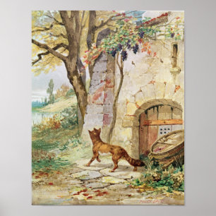 The Fox and the Grapes, illustration for Poster
