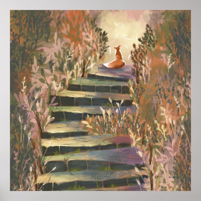 The fox in the enchanted garden  poster (Front)