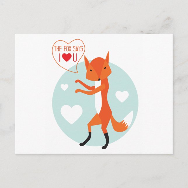 the Fox says I love you! Postcard (Front)