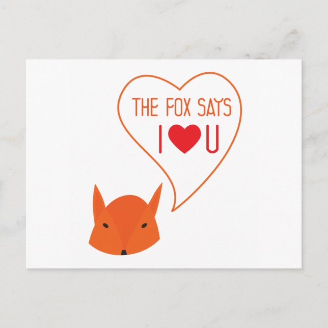the Fox says I love you! Postcard (Front)