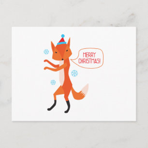 the Fox says Merry Christmas! Holiday Postcard