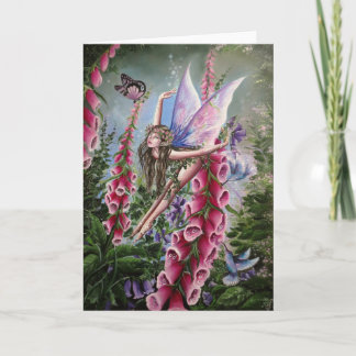 The foxglove fairy greeting card