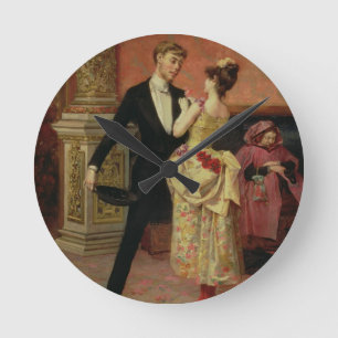 The Foyer of the Lyceum Theatre (oil on canvas) Round Clock