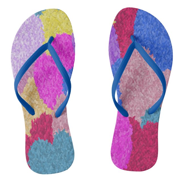 The Fragmented Hearts Abstract Painting Flip Flops (Footbed)