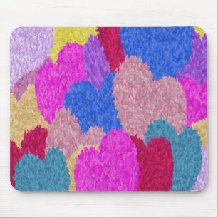 The Fragmented Hearts Abstract Painting Mouse Mat