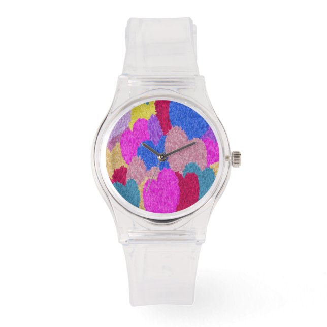 The Fragmented Hearts Abstract Painting Watch (Front)