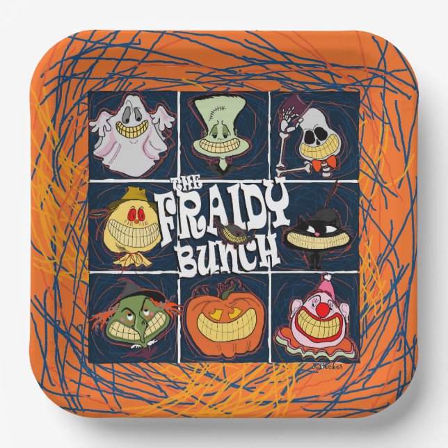 The Fraidy Bunch Fun Halloween Paper Plate (Front)