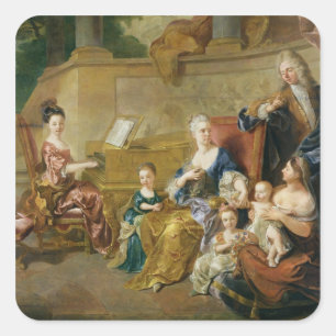 The Franqueville Family, 1711 Square Sticker