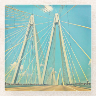 The Fred Hartman Bridge Glass Coaster