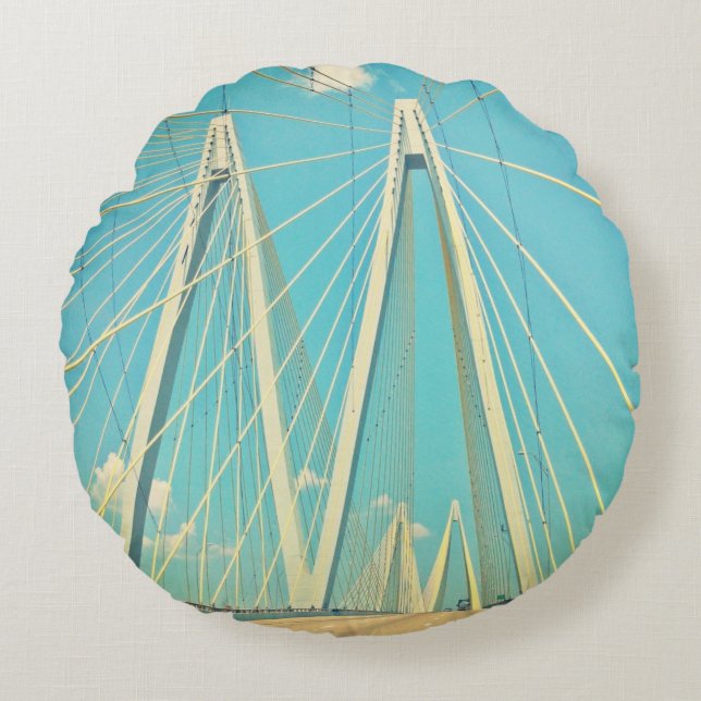 The Fred Hartman Bridge Round Cushion (Front)