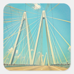 The Fred Hartman Bridge Square Sticker