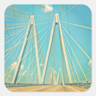The Fred Hartman Bridge Square Sticker