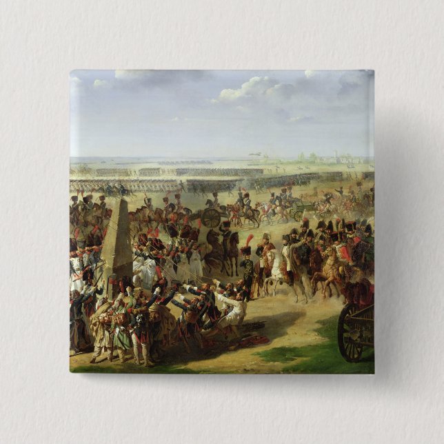 The French Army Pulling Down the Rosbach Column 15 Cm Square Badge (Front)
