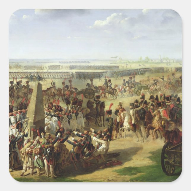 The French Army Pulling Down the Rosbach Column Square Sticker (Front)