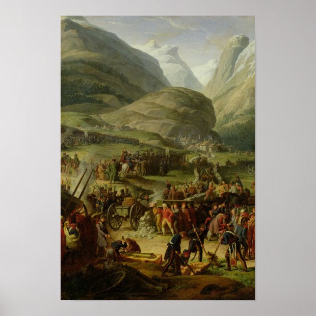 The French Army Travelling St. Bernard Pass Poster (Front)