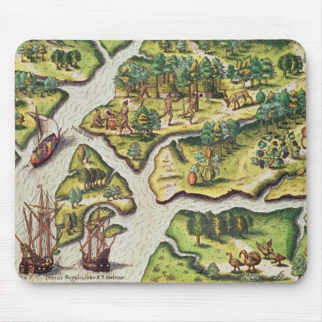 The French Arrive at Port Royal Mouse Mat (Front)